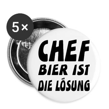 Chef - Buttons klein 25 mm (5er Pack) - Weiß - Vorne