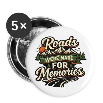 Routes for our memories - Buttons small 1''/25 mm (5-pack) - white - Front