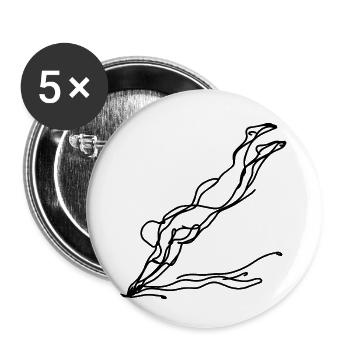 Schwimmerin Zeichnung - Buttons klein 25 mm (5er Pack) - Weiß - Vorne