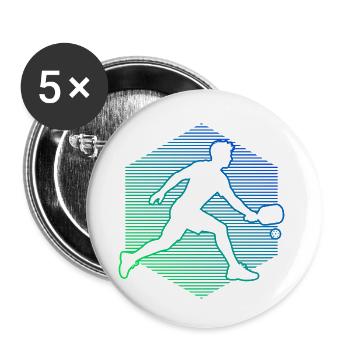 Pickleball athlete Geschenkidee für den Geburtstag - Buttons klein 25 mm (5er Pack) - Weiß - Vorne