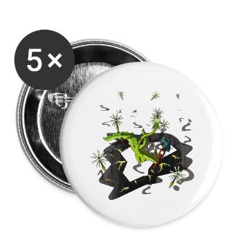 BLEW - Lot de 5 petits badges (25 mm) - blanc - Devant