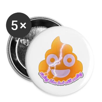 Kreative Kack-Vektorillustration. - Buttons klein 25 mm (5er Pack) - Weiß - Vorne