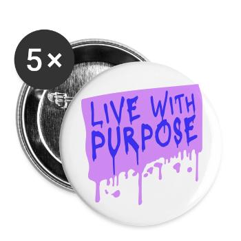 Vivre avec un but motivation sensée Mentalité dire - Lot de 5 petits badges (25 mm) - blanc - Devant