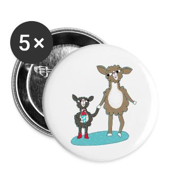 Lama School Enrollment - Buttons small 1''/25 mm (5-pack) - white - Front