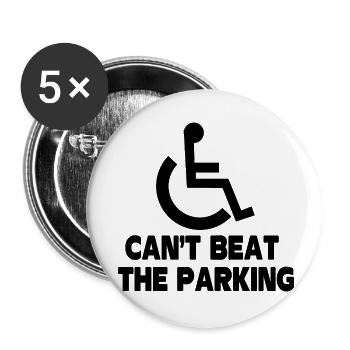 Rien ne vaut le drôle de cadeau drôle pour amputé sur le parking - Lot de 5 petits badges (25 mm) - blanc - Devant