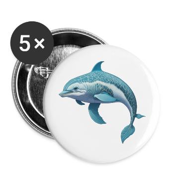 Dolphin - Buttons small 1''/25 mm (5-pack) - white - Front
