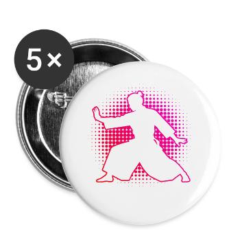 Selbstverteidigung Geschenk für der Aikido-Schüler - Buttons klein 25 mm (5er Pack) - Weiß - Vorne