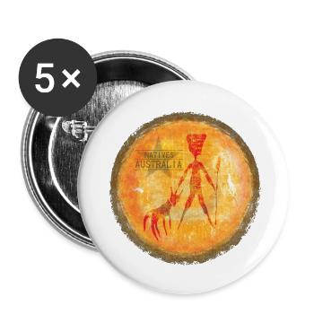 Silhouette indigène du soleil - Lot de 5 petits badges (25 mm) - blanc - Devant