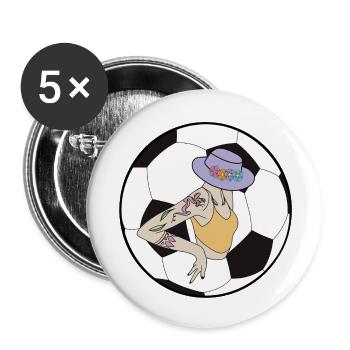 Fußballgirl - Buttons klein 25 mm (5er Pack) - Weiß - Vorne
