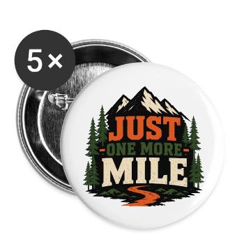 Trailrunning – Nur noch eine Meile - Buttons klein 25 mm (5er Pack) - Weiß - Vorne