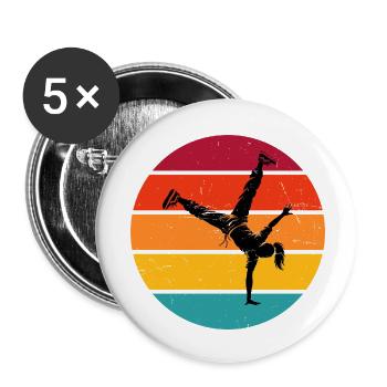 Breakdance Geschenkidee für eine Hip-Hop-Tänzerin - Buttons klein 25 mm (5er Pack) - Weiß - Vorne