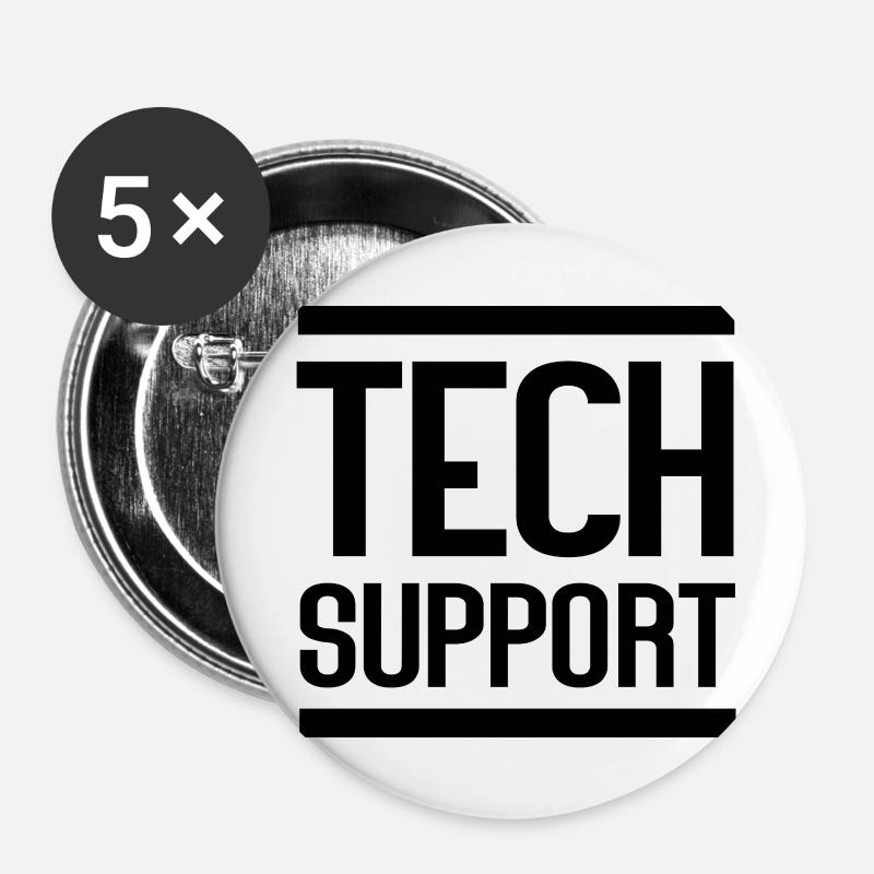 Tech Support - Buttons small 1''/25 mm (5-pack) - white