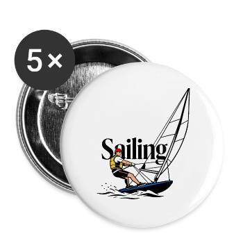 sailing sailor - Buttons small 1''/25 mm (5-pack) - white - Front