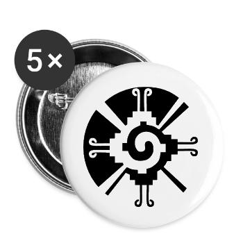 Solares geometrisches Muster (Schwarz) - Buttons klein 25 mm (5er Pack) - Weiß - Vorne