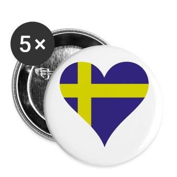 Icône du Cœur et de la Croix - Lot de 5 petits badges (25 mm) - blanc - Devant