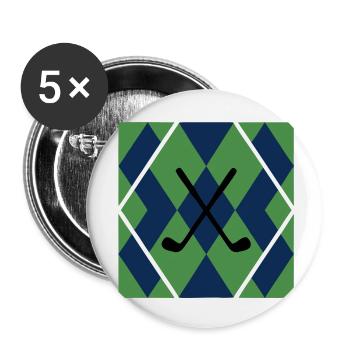 Clubs de golf Modèle Argyle Clubs de golf masculins - Lot de 5 petits badges (25 mm) - blanc - Devant