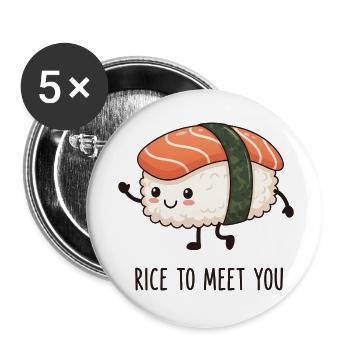 Du riz pour vous rencontrer - Lot de 5 petits badges (25 mm) - blanc - Devant