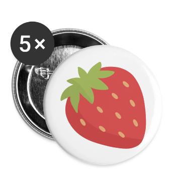Erdbeer-Pop-Art-Charme - Buttons klein 25 mm (5er Pack) - Weiß - Vorne