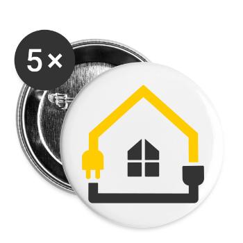 Elektriker Haus Steckdose Smart Home - Buttons klein 25 mm (5er Pack) - Weiß - Vorne