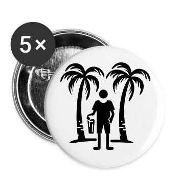 Palmiers symboles du parti - Lot de 5 petits badges (25 mm) - blanc - Devant