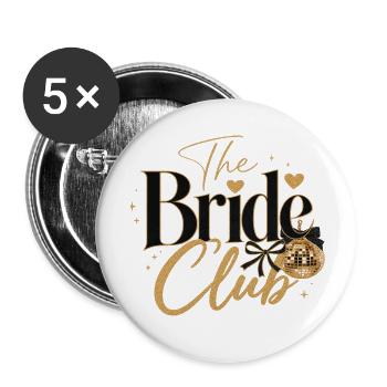 Le Club de la Mariée - Boule Disco ! - Lot de 5 petits badges (25 mm) - blanc - Devant