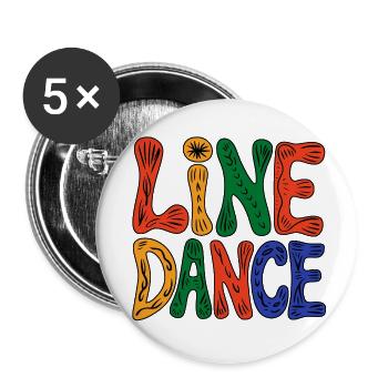 Ambiances de danse en ligne - Lot de 5 petits badges (25 mm) - blanc - Devant
