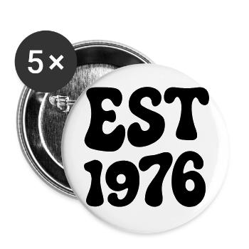 Born in 1976 - Buttons small 1''/25 mm (5-pack) - white - Front