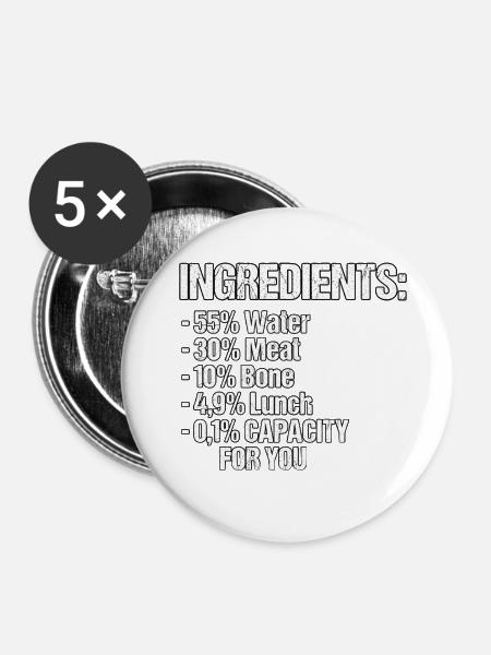 Keine Lust - Buttons klein 25 mm (5er Pack) - Weiß
