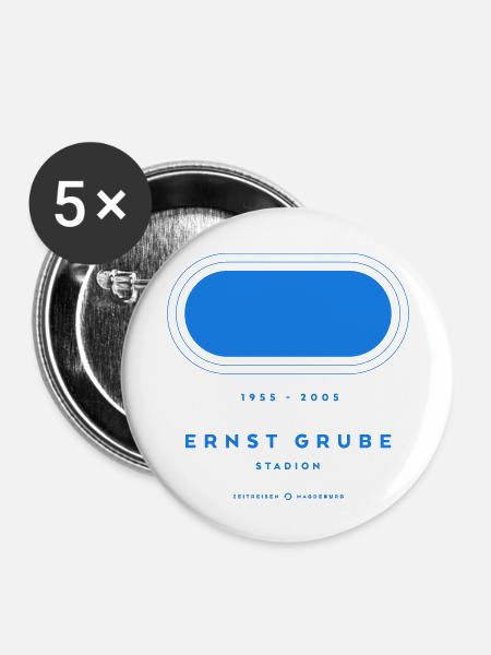 Ernst-Grube-Stadion - Buttons klein 25 mm (5er Pack) - Weiß