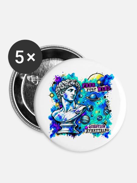 The Philosopher - Buttons klein 25 mm (5er Pack) - Weiß