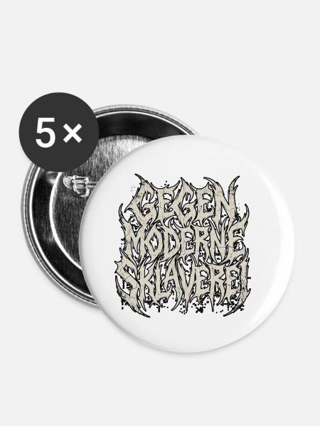 Gegen Moderne Heavy Metal - Buttons klein 25 mm (5er Pack) - Weiß