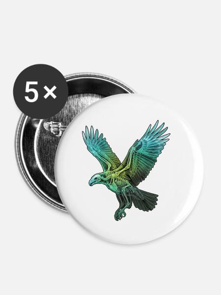 Röntgen Adler - Buttons klein 25 mm (5er Pack) - Weiß