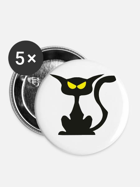 raubkatze - Buttons klein 25 mm (5er Pack) - Weiß