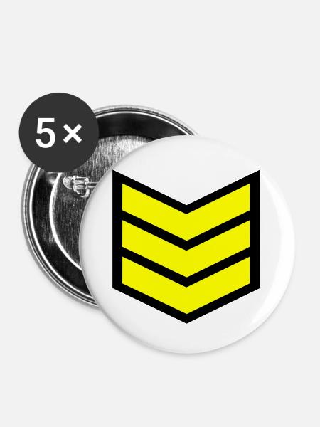 Streifen Feldwebels - Buttons klein 25 mm (5er Pack) - Weiß
