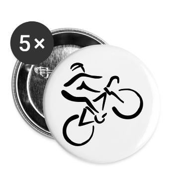 Bicycle riders - Buttons small 1''/25 mm (5-pack) - white - Front
