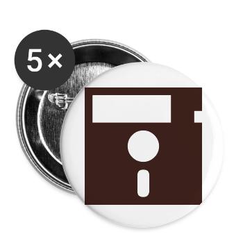 Disquette Retro - Lot de 5 petits badges (25 mm) - blanc - Devant