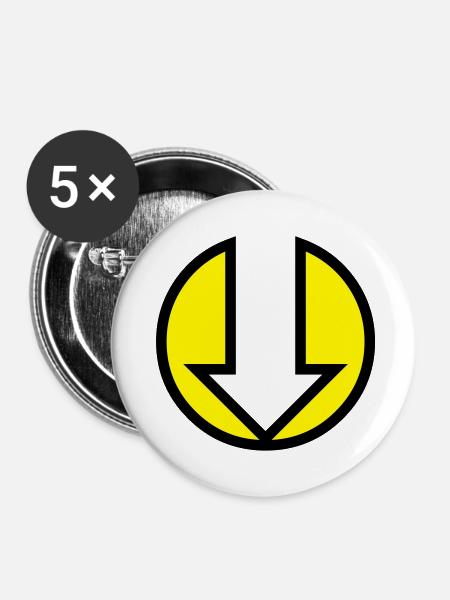 Pfeil - Buttons klein 25 mm (5er Pack) - Weiß