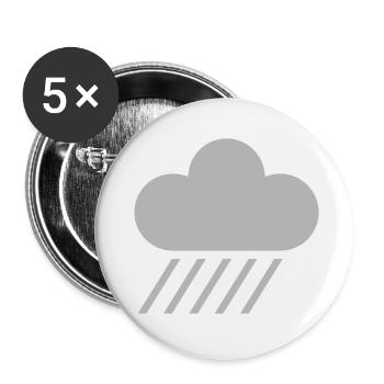 Symbole de temps - nuages et la pluie - Lot de 5 petits badges (25 mm) - blanc - Devant