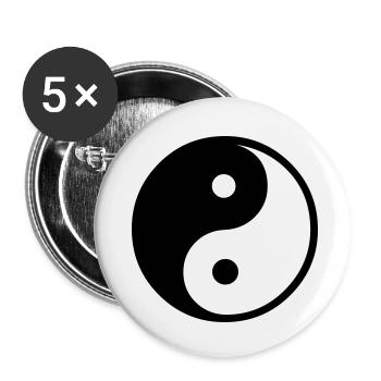 Yin Yang - Buttons klein 25 mm (5er Pack) - Weiß - Vorne