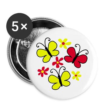 butterflies - Buttons klein 25 mm (5er Pack) - Weiß - Vorne