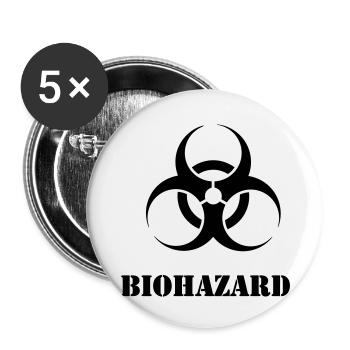 biohazard - Buttons small 1''/25 mm (5-pack) - white - Front