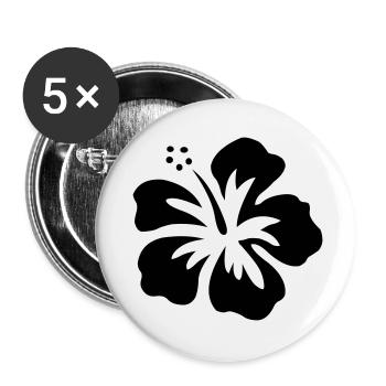 hibiskusblüte - Buttons klein 25 mm (5er Pack) - Weiß - Vorne