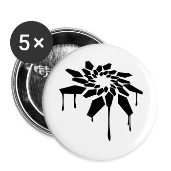 abstrakt - Buttons klein 25 mm (5er Pack) - Weiß - Vorne