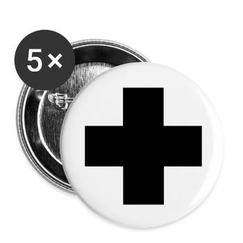 First Aid Cross - Buttons small 1''/25 mm (5-pack) - white - Front