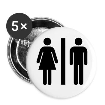 Toilet sign - Buttons small 1''/25 mm (5-pack) - white - Front