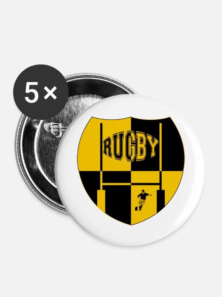rugby - Buttons klein 25 mm (5er Pack) - Weiß