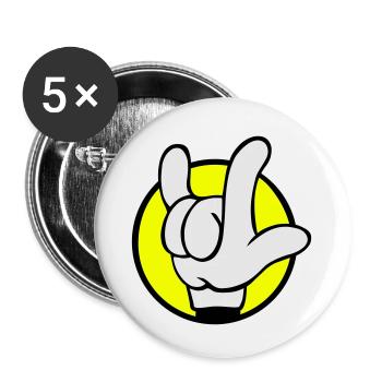 i love you sign - Lot de 5 petits badges (25 mm) - blanc - Devant