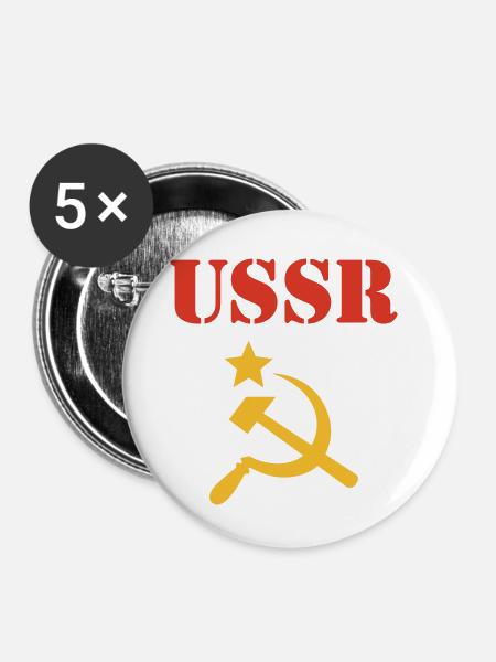 USSR - Buttons klein 25 mm (5er Pack) - Weiß