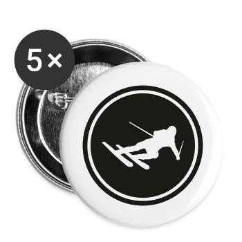 Ski - Lot de 5 petits badges (25 mm) - blanc - Devant