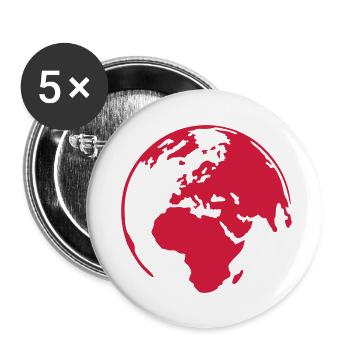 earth - Buttons klein 25 mm (5er Pack) - Weiß - Vorne